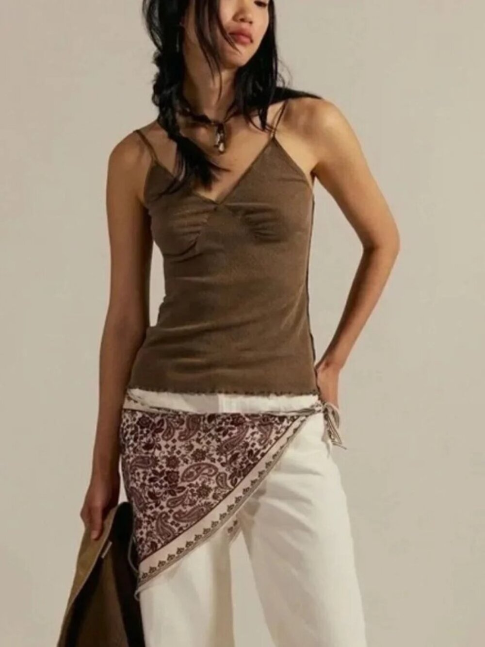 Free People We The Free Oh Honey Cami - Hot Cocoa - Size Medium